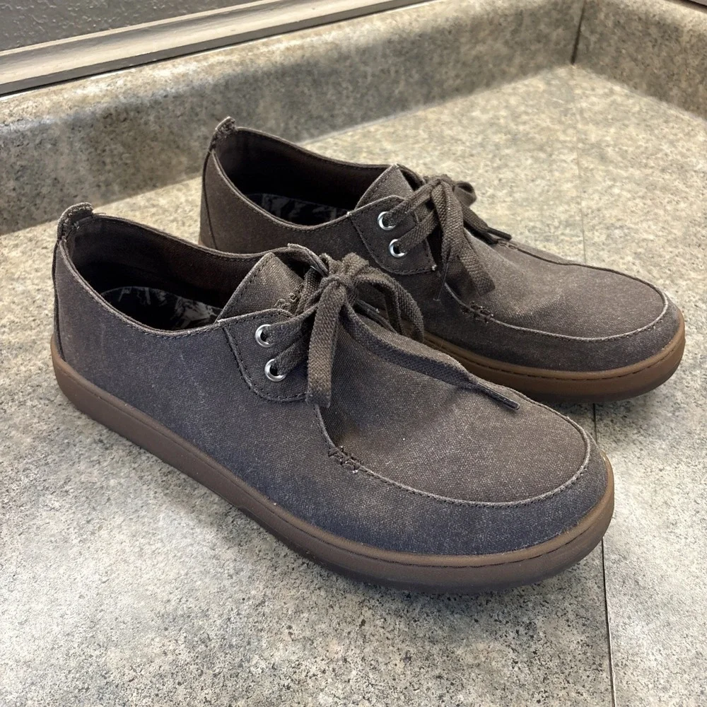 LL Bean Campside 2-Eye Brown Canvas Boat Shoe Loafers 505999 Men's Size 9.5M
